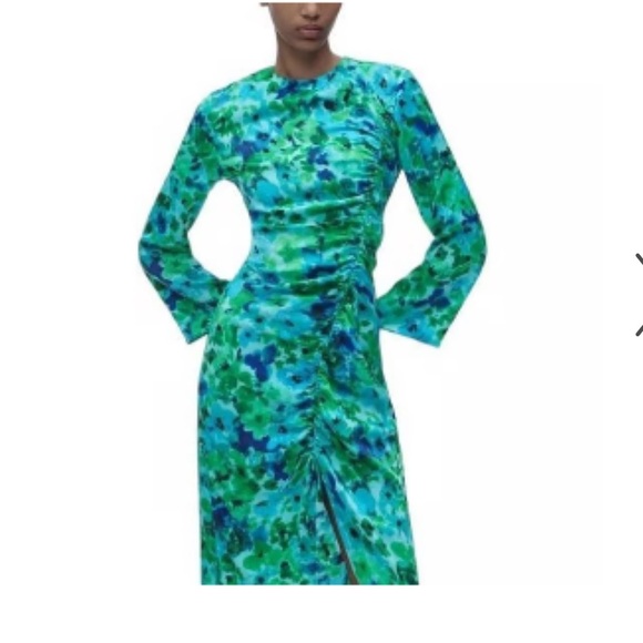 Zara blue & green midi dress - Picture 1 of 11